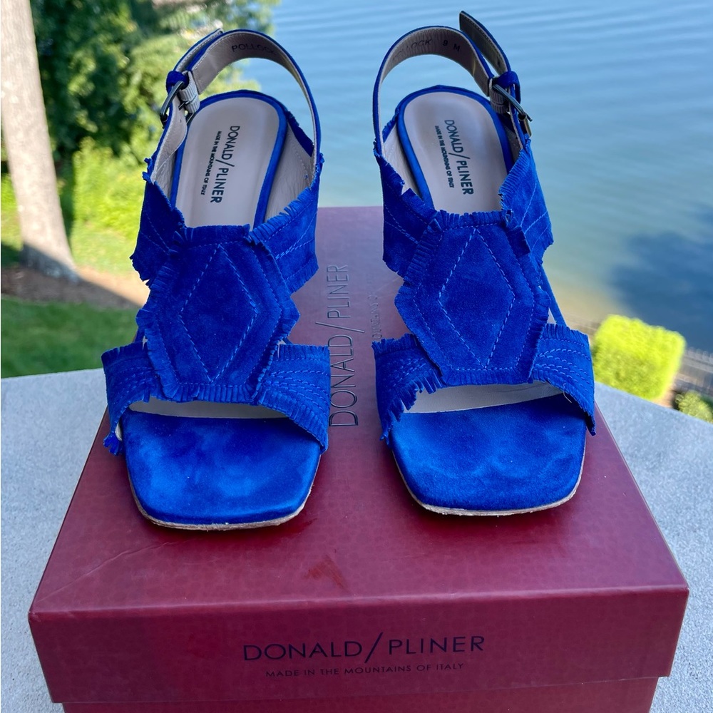 ‼️🎉HOST PICK🎉‼️Donald J. Pliner Block Heels in Royal Blue Suede 9M - Picture 2 of 6